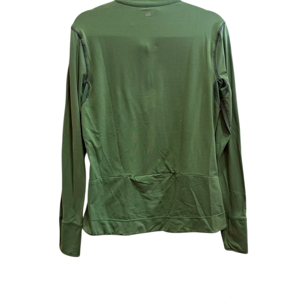 ALO Yoga Women’s Cool Fit Forest Green Quarter-Zip Pullover Sz L